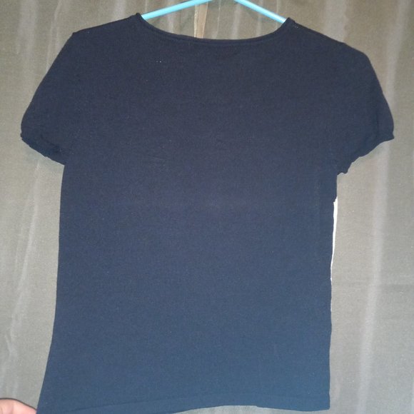 Black Shirt with White Abstract Design - Picture 4 of 5